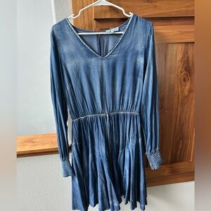 She + Sky Indigo Long Sleeve Dress